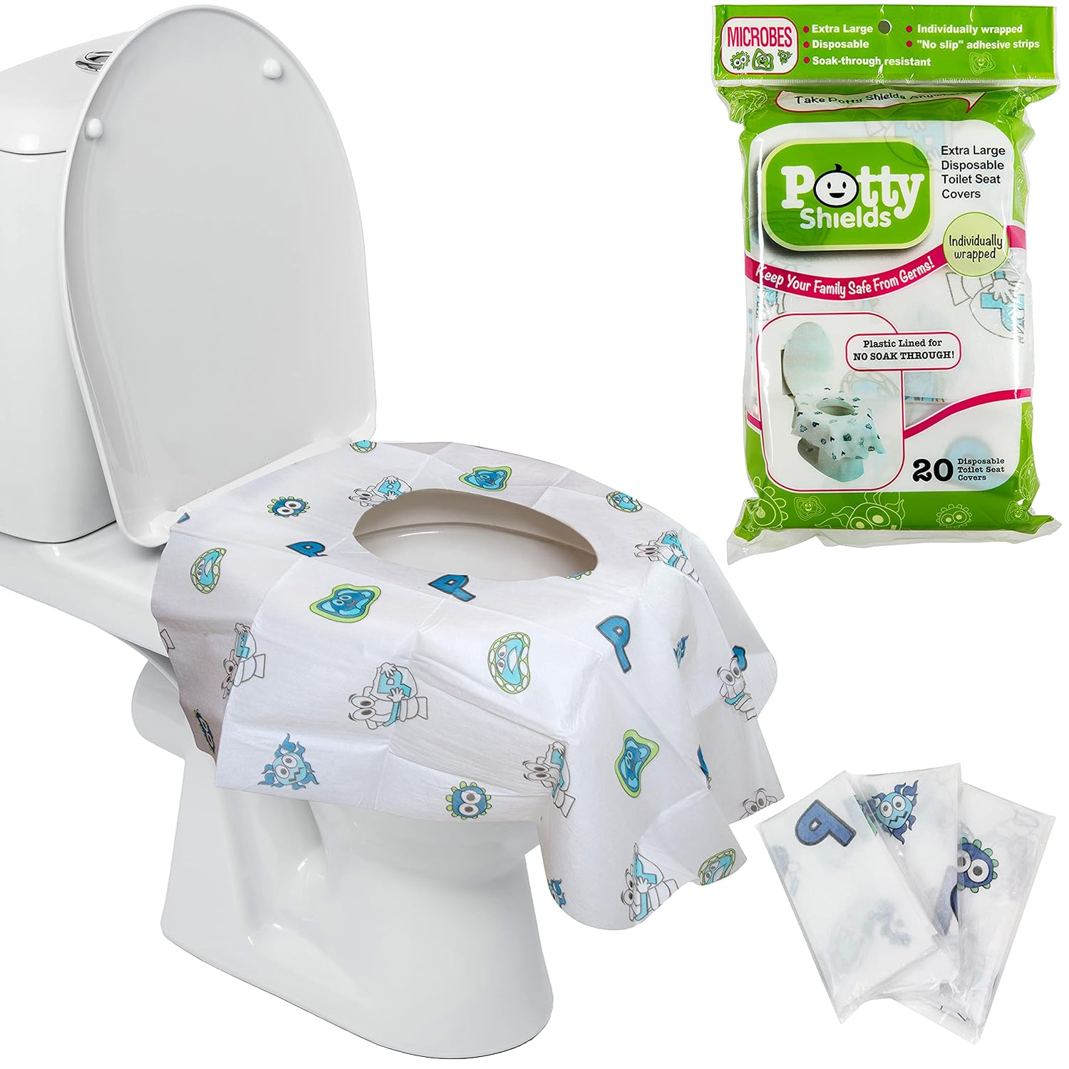 Buy now Toilet Seat Covers Disposable (12 Pack, Sports) - XL Waterproof Toilet Cover for Toddlers, Kids & Adults - Portable & Individually Wrapped for Travel, Potty Training & Public Restrooms 20 Pack Original at indiglob india