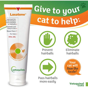 Vetoquinol Laxatone: Oral Hairball Lubricant Gel for Cats – Maple-Flavored, 4.25oz – Lubricant for Helping with Hairball Prevention & Elimination – Natural Furball Digestive Relief Support
