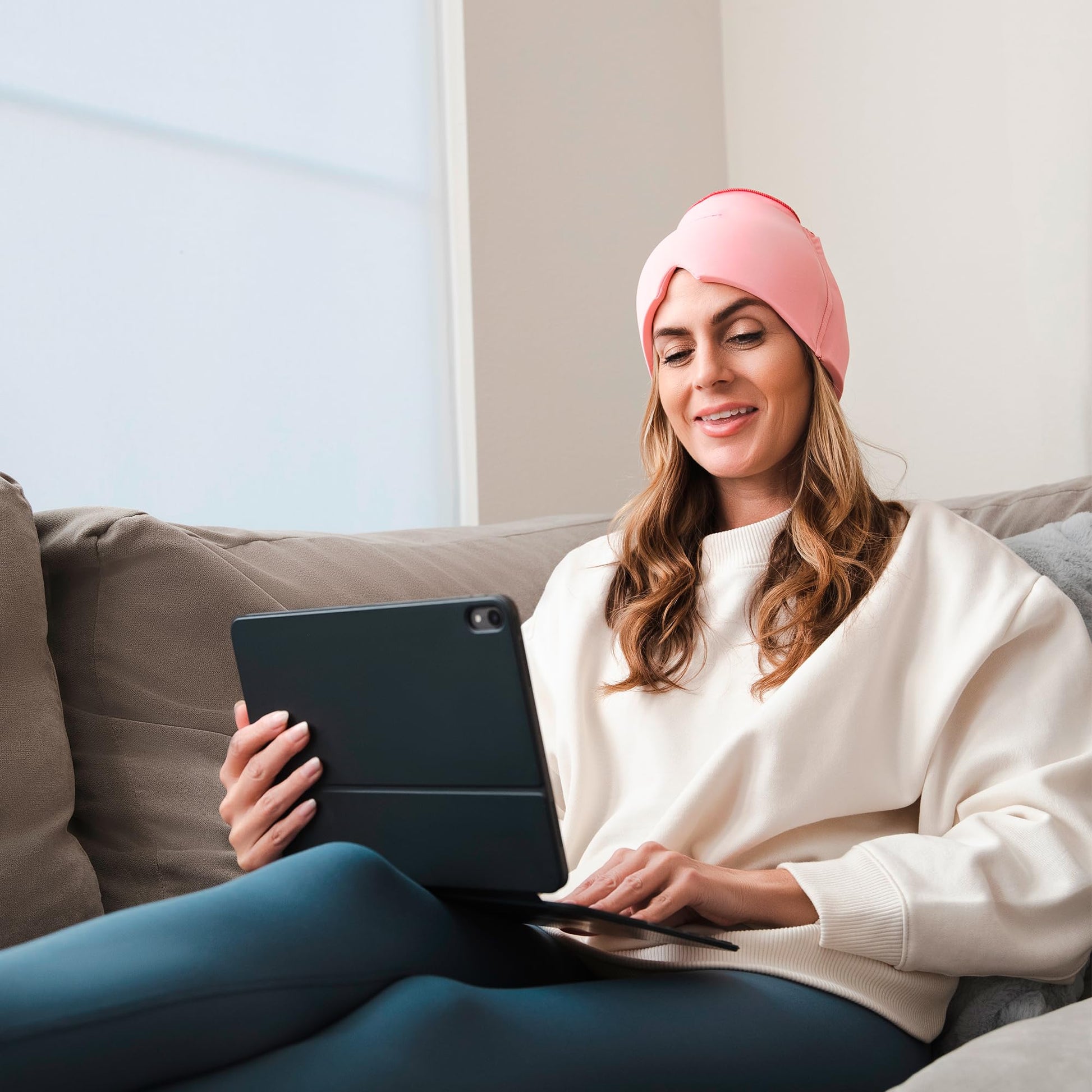 Buy now TheraICE Headache Relief Cap, Migraine Ice Pack Mask Products, Women Cooling Gel Hat, Face Cold Compress Head Wrap for Her Stress. Great Birthday Gift for Mom, Sister, Grandma, Girlfriend, & Teacher at indiglob india