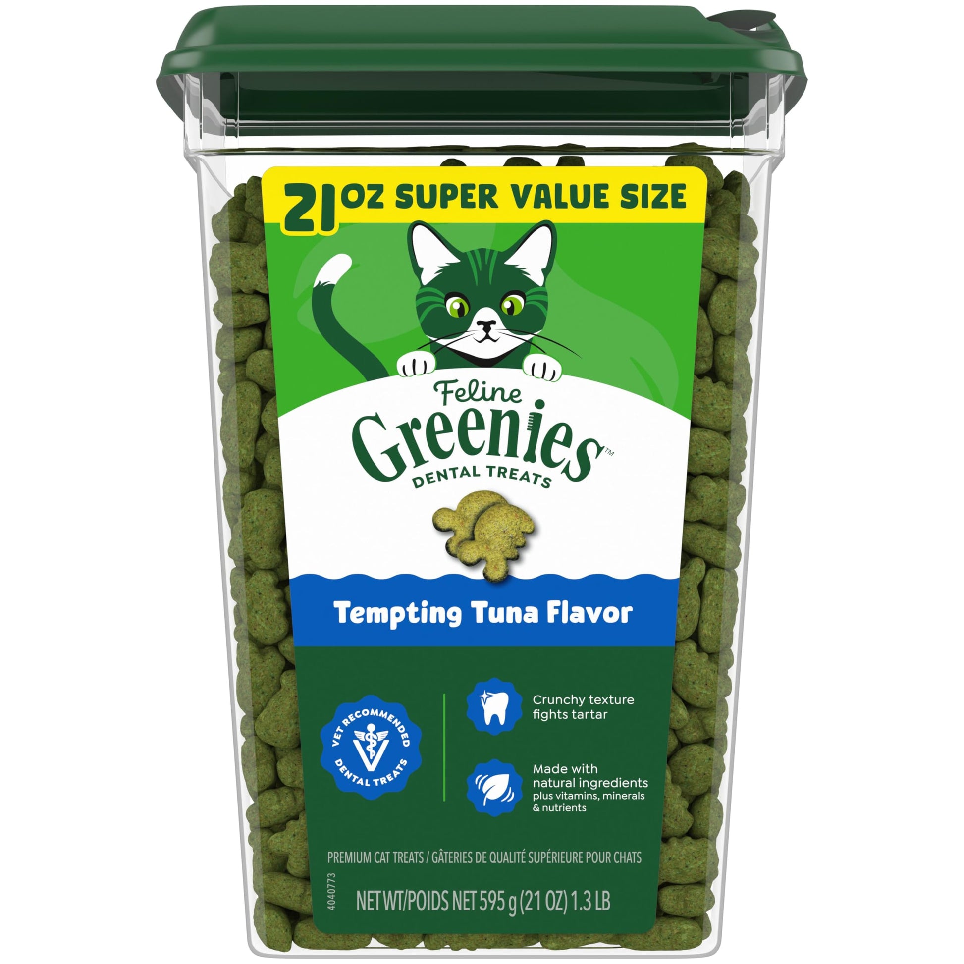 Buy now Greenies Cat Treats, Veterinarian-Recommended Adult Natural Dental Cat Treats, Tempting Tuna Flavor, 21 oz. Tub at indiglob india