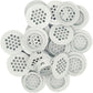 50Pcs Air Vents 53mm Circular Soffit Vent Stainless Steel Round Vent Mesh Hole Louver for Kitchen Bathroom Cabinet Wardrobe (White)