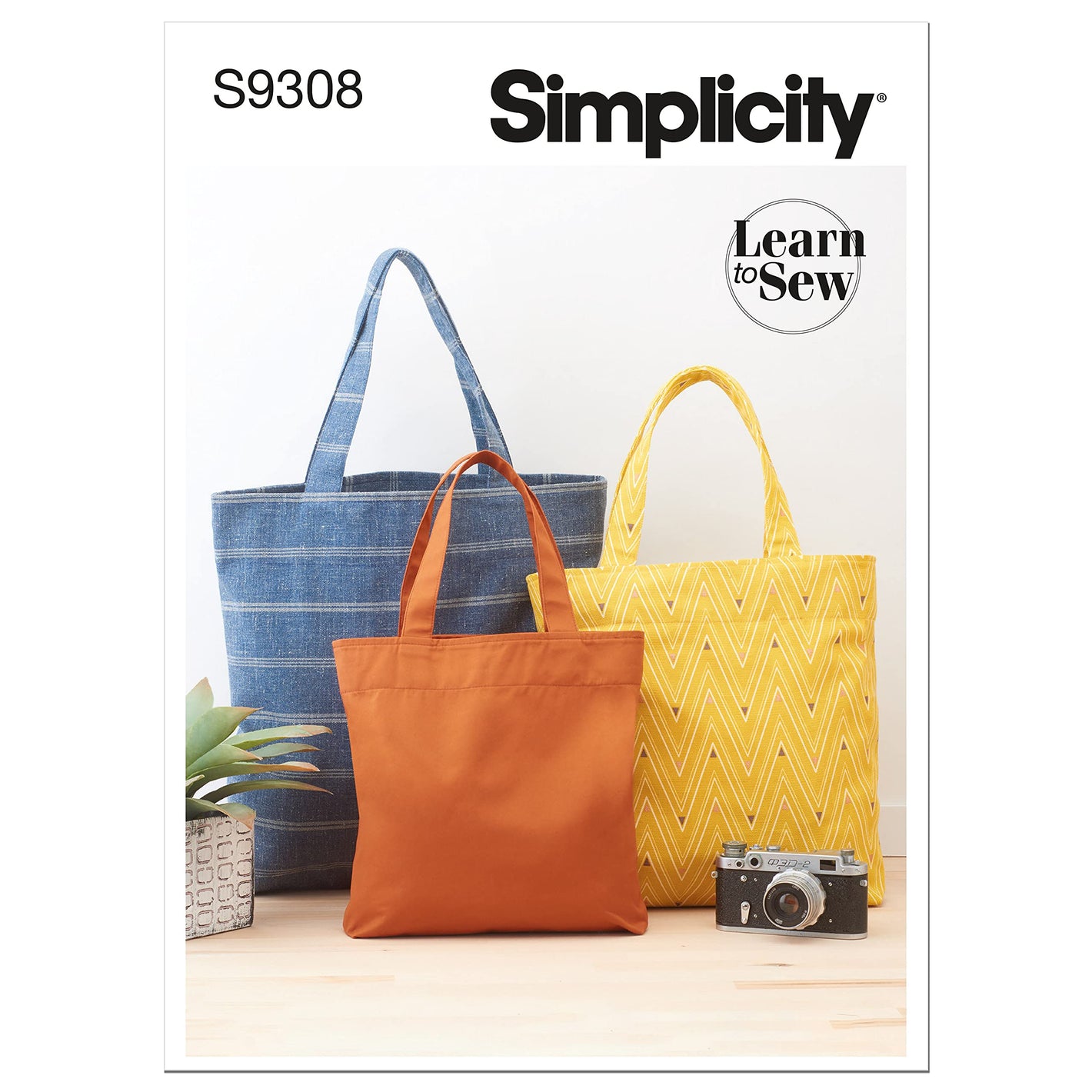 Buy now Simplicity Unlined Tote Bag Packet, Code 9308 Sewing Pattern, One Size, White, (SS9308OS) at indiglob india