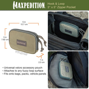 MAXPEDITION Hook-&-Loop 3" x 5" Zipper Pocket (Khaki-Foliage)