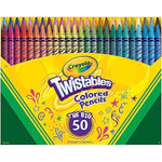 Crayola Twistables Colored Pencil Set for Kids (50ct), No Sharpen Coloring Book Pencils, Essential Classroom Supplies, Cute Back to School Gifts for Kids, 4+ - My Store