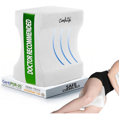 ComfiLife Orthopedic Knee and Leg Pillow for Side Sleepers Sleeping - 100% Polyurethane Foam for Back Pain, Hip Pain Relief