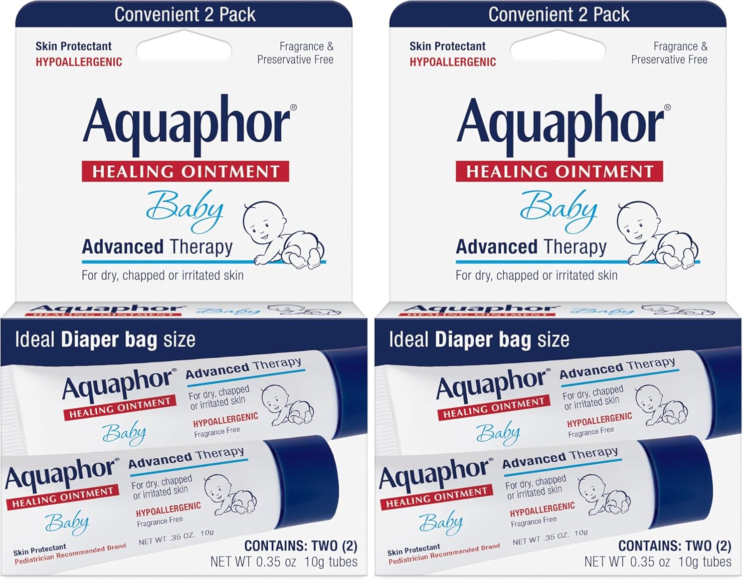 Buy now Aquaphor Baby Healing Ointment Advanced Therapy Skin Protectant for Chapped or Dry Skin, Drool Rash and Diaper Rash Ointment, Hypoallergenic Baby Essentials, Travel Size, 0.35 Oz Tube, Pack of 2 0.35 Ounce (Pack of 4) at indiglob india