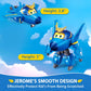 Super Wings 5" Transforming Jerome Airplane Toys, Safe and Durable Vehicle Action Figure, Plane to Robot, Transformable Toys for 3+ Years Old Boys and Girls, Preschool Kids Birthday Gift, Blue
