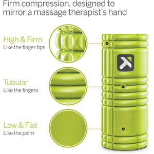 TRIGGERPOINT Performance Therapy Grid Foam Roller for Exercise, Deep Tissue Massage and Muscle Recovery, Original (13-Inch), Lime