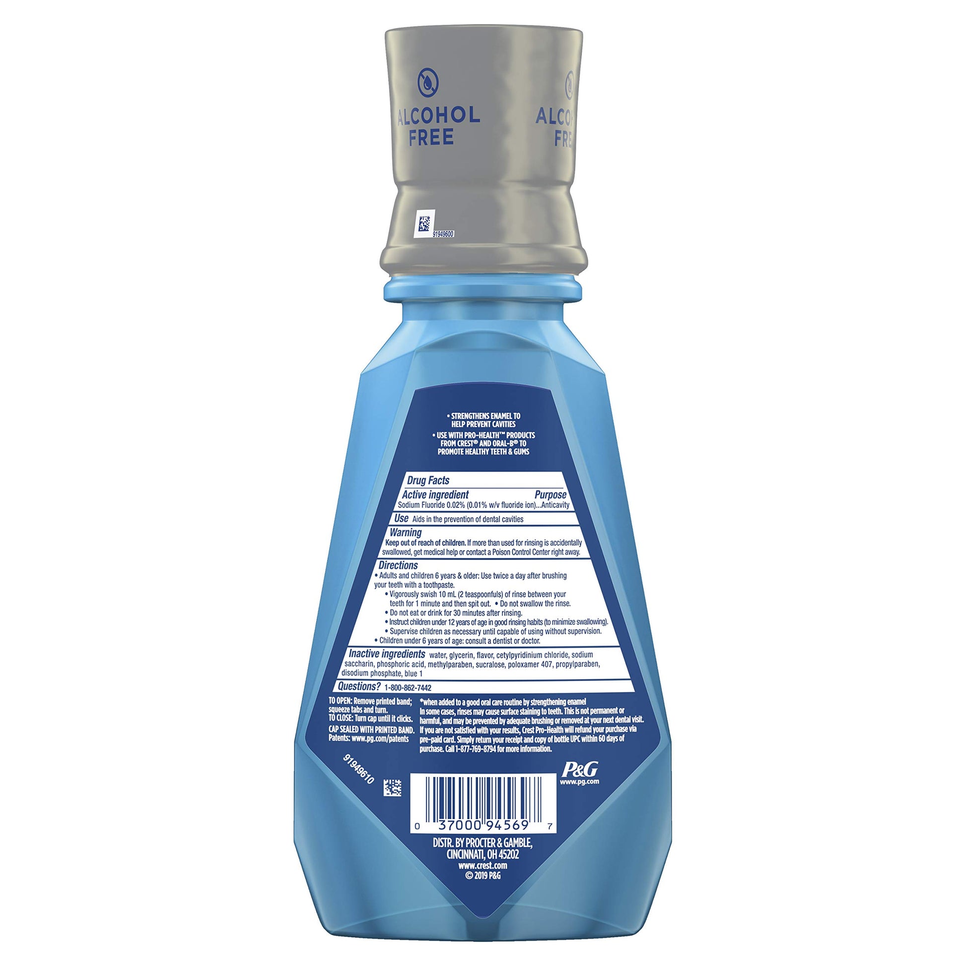 Buy now Crest Pro-Health Advanced Multi-Protection Mouthwash, Alcohol Free Mouthwash, Fresh Mint, 500 mL (16.9 Fl Oz), Pack of 4, Crest Mouthwash, Flouride Mouthwash at indiglob india