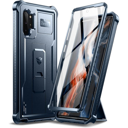 Dexnor for Samsung Galaxy Note 10+ Plus Case, [Built in Screen Protector and Kickstand] Heavy Duty Military Grade Protection Shockproof Protective Cover for Samsung Galaxy Note 10 Plus Black