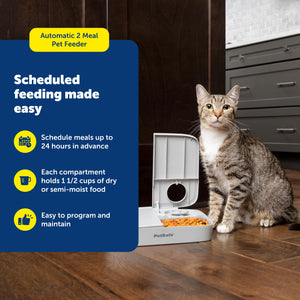 Buy now PetSafe Analog 2 Meal Programmable Pet Feeder, Automatic Dog and Cat Feeder - Dry or Semi-Moist Pet Food Dispenser, Slow Feed Portion Control (3 Cup/16 Ounce Total Capacity), Tamper-Resistant Design at indiglob india