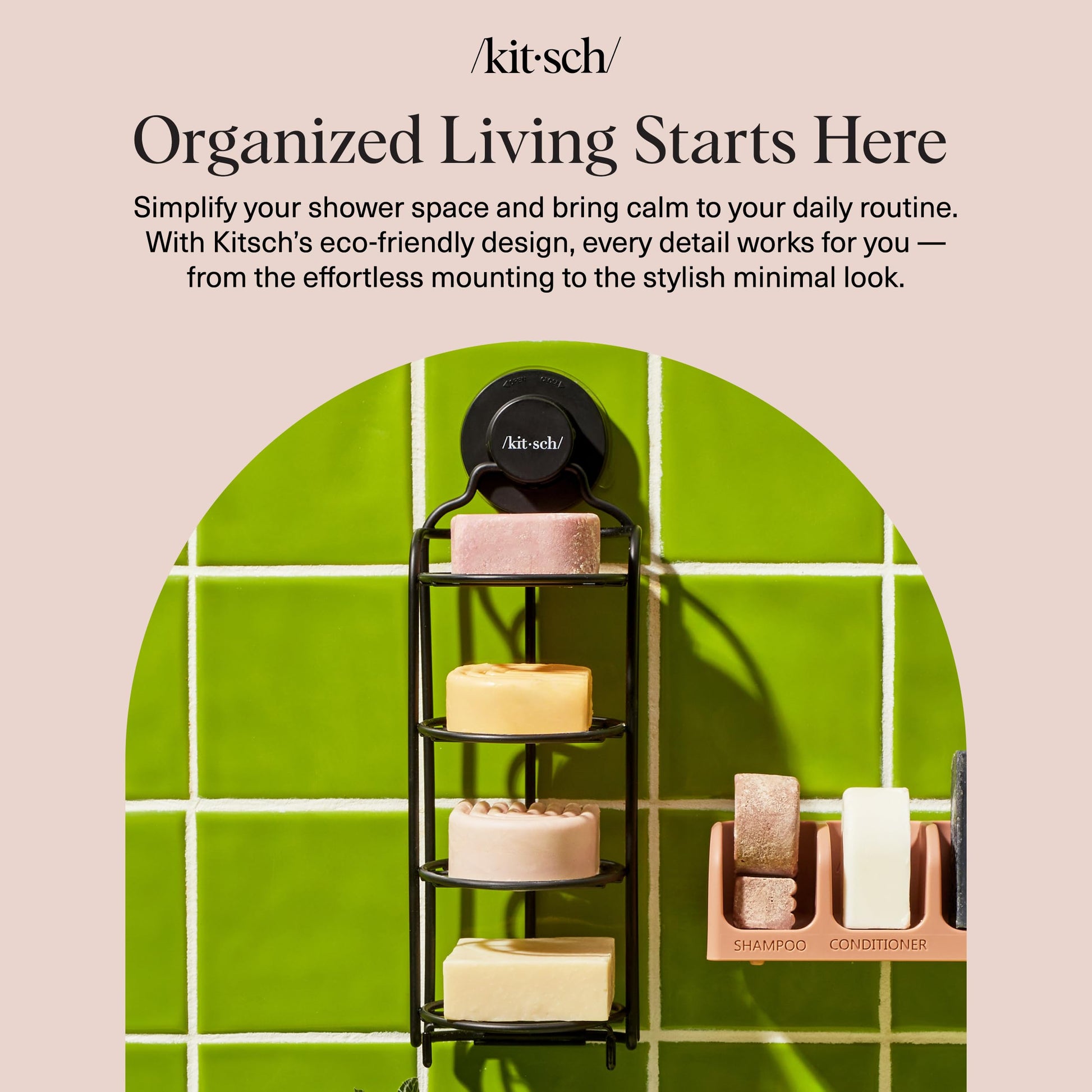 Buy now Kitsch Hanging Shower Caddy with Suction Cup ƒ?? Self-Draining Bar Soap Holder & Shower Caddy for Shampoo Bars, Conditioner Bars & Soap ƒ?? Rust Proof, Eco-Friendly, Wall Mount or Free-Standing Organizer at indiglob india