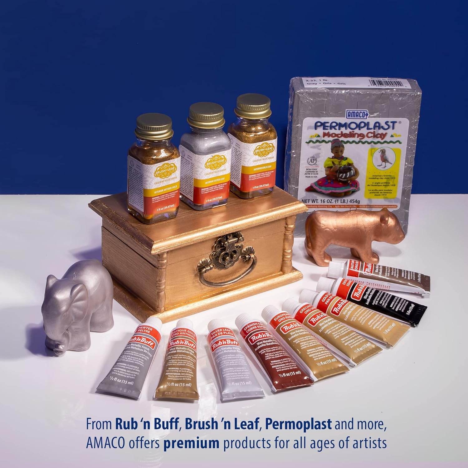 AMACO Rub n Buff Wax Metallic Finish - Rub n Buff Antique Gold 15ml Tube - Versatile Gilding Wax for Finishing Furniture Antiquing and Restoration - Rub and Buff Colors Single Tube - My Store