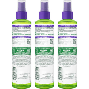 Garnier Fructis Style Curl Shape Defining Spray Gel for No Frizz, 8.5 Fl Oz, 3 Count (Packaging May Vary)