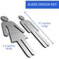 Brushed Aluminum Men's and Women's Bathroom Sign Figure Set - Men and Women Modern Restroom Sign - Bathroom Door Signs - Restroom Signs for Business - Bathroom Signage