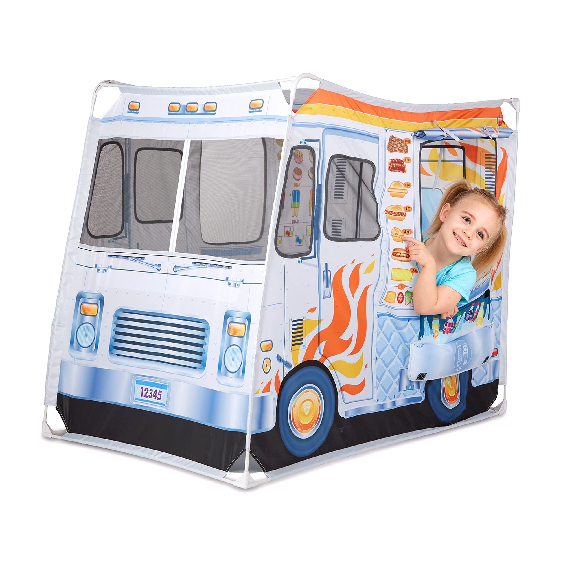 Buy now Melissa & Doug Fabric Double-Sided Food Truck Play Tent - Ice Cream and BBQ Role Play Toy Food Truck Tent, for Kids Ages 3+ at indiglob india
