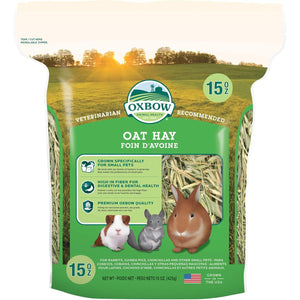 Oxbow Oat Hay, Rabbit & Guinea Pig Hay, High Fiber for Digestive Health, Grown in the USA, Veterinarian Recommended Small Pet Supplies, for Rabbits, Guinea Pigs, & Chinchillas, 15 oz.