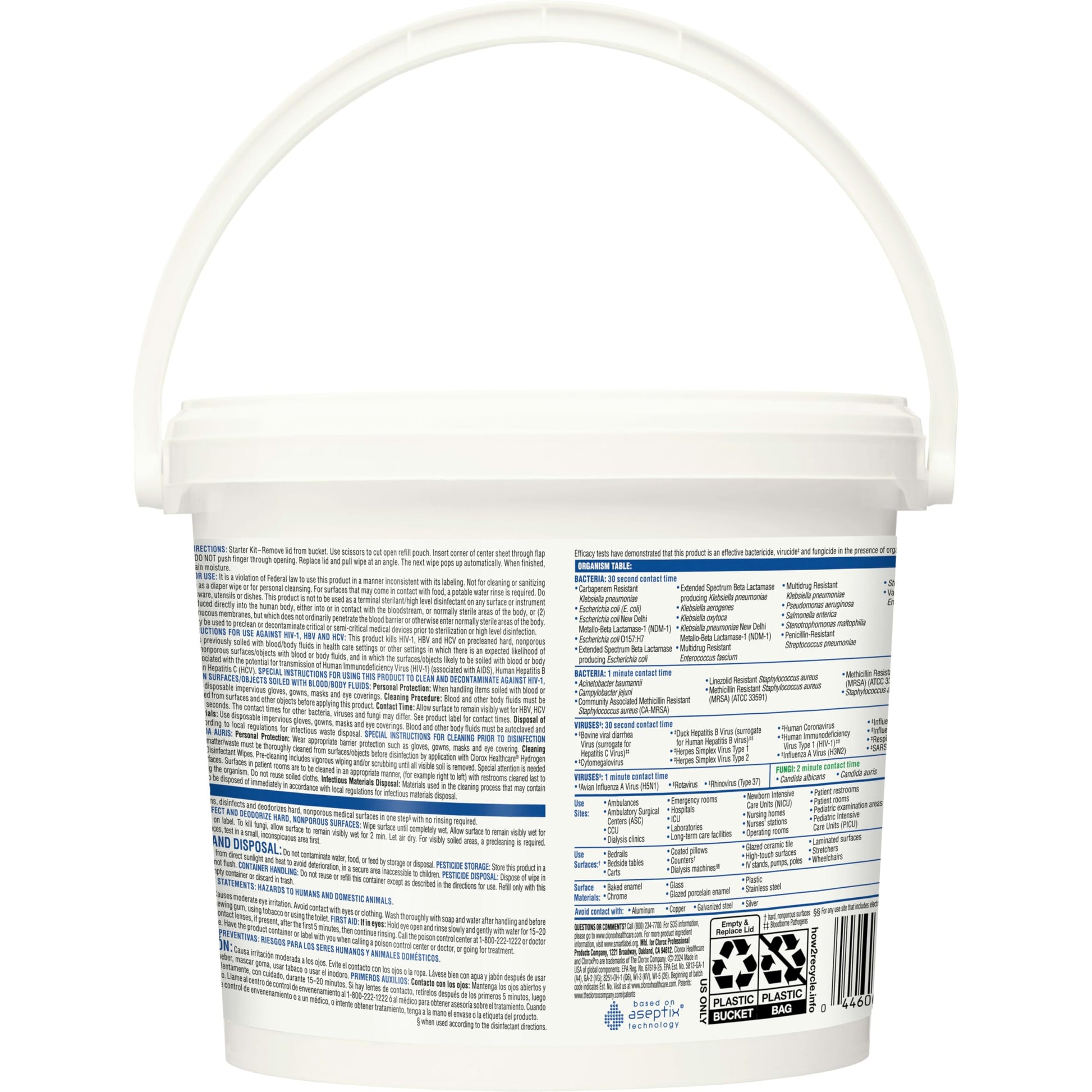 Buy now Clorox Healthcare Hydrogen Peroxide Cleaner Disinfectant Wipes, 12" x 11", Bucket, 185 Count (Package May Vary) at indiglob india