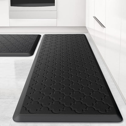 Kitchen Mat [2 PCS] Cushioned Anti-Fatigue Floor Mat, Waterproof Non-Skid Ergonomic Comfort Foam Rugs, Standing Mat for Kitchen, Floor,Office, Sink, Laundry(Grey)