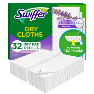 Buy now Swiffer Sweeper Dry Sweeping Pad, Multi Surface Refills for Dusters Floor Mop, with Febreze Lavender, 32 count at indiglob india