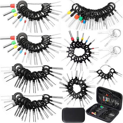 Vignee 60pcs Terminal Removal Tool kit,Pins Terminals Puller Repair Tools for Car Pin Extractor Electrical Wiring Crimp Connectors,Key Extractor Depinning Tool Set