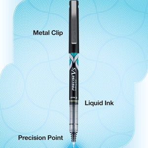 PILOT Precise V5 Capped Liquid Ink Rollerball Pens, Deco Collection, Extra Fine Point Ink Pens 0.5 mm, Colored Pens, Assorted, Pack of 9 - Ideal for School, Journaling, & Office Writing