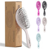 Ninabella Detangle Hair Brush for Women & Men - Does not Pull - Straightening Brushes for Straight & Curly Hair - Unique Spiral Detangling Hairbrush - Green - Grey