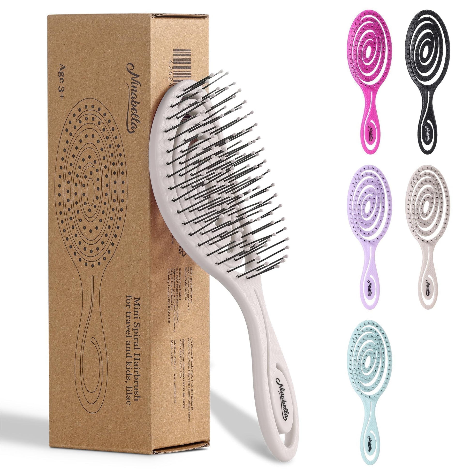 Buy now Ninabella Detangle Hair Brush for Women & Men - Does not Pull - Straightening Brushes for Straight & Curly Hair - Unique Spiral Detangling Hairbrush - Green Small Grey at indiglob india