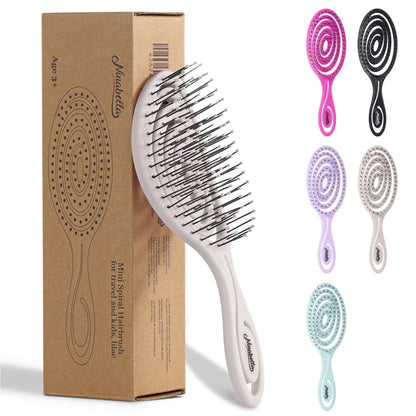 Buy now Ninabella Detangle Hair Brush for Women & Men - Does not Pull - Straightening Brushes for Straight & Curly Hair - Unique Spiral Detangling Hairbrush - Green Small Grey at indiglob india