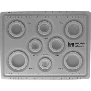 The Beadsmith Elements Bracelet & Anklet Design Bead Board –13.75 x 10.75 x 1 Inches – Removable Transparent Cover – Flocked Surface, Multiple Channels & Printed Ruler – for Jewelry Making