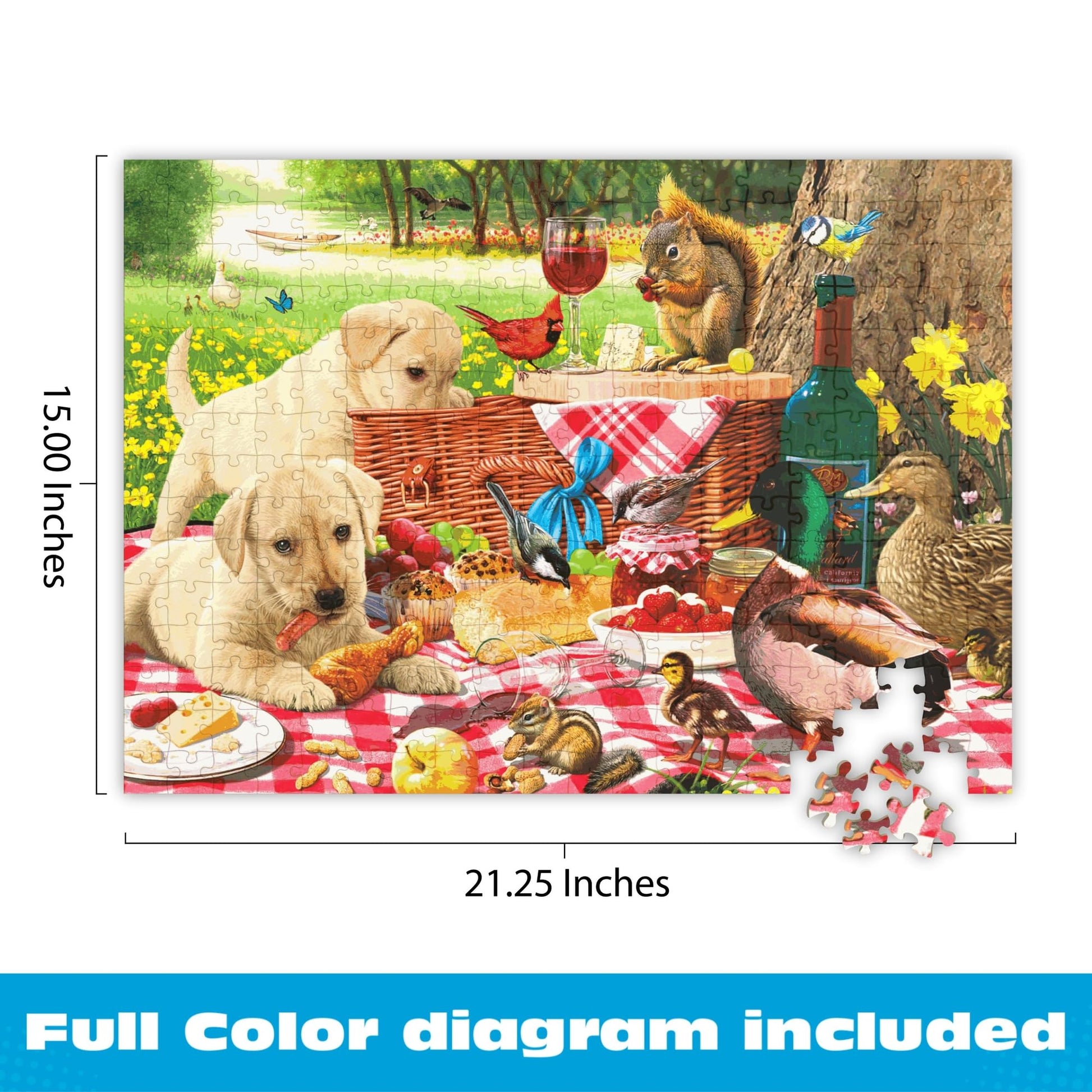 Buy now Buffalo Games - Picnic Raiders - 300 Piece Puzzle for Adults, Oversized Large Jigsaw with Easy to Grasp Pieces - Steve Read - Adorable Animals Collection at indiglob india