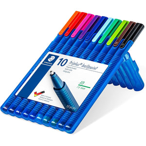 STAEDTLER 437 XBSB10 Triplus Ballpoint Pen - Multi-Colour (Pack of 10)