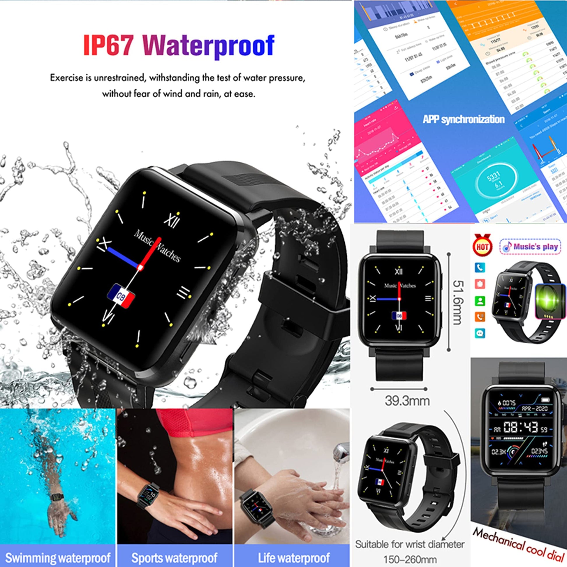 Buy now Smart Watch, Fitness Tracker with Heart Rate Monitor, Activity Tracker with 1.54 Inch Touch Screen, IP67 Waterproof Pedometer Smartwatch with Sleep Monitor, Step Counter for Women and Men at indiglob india