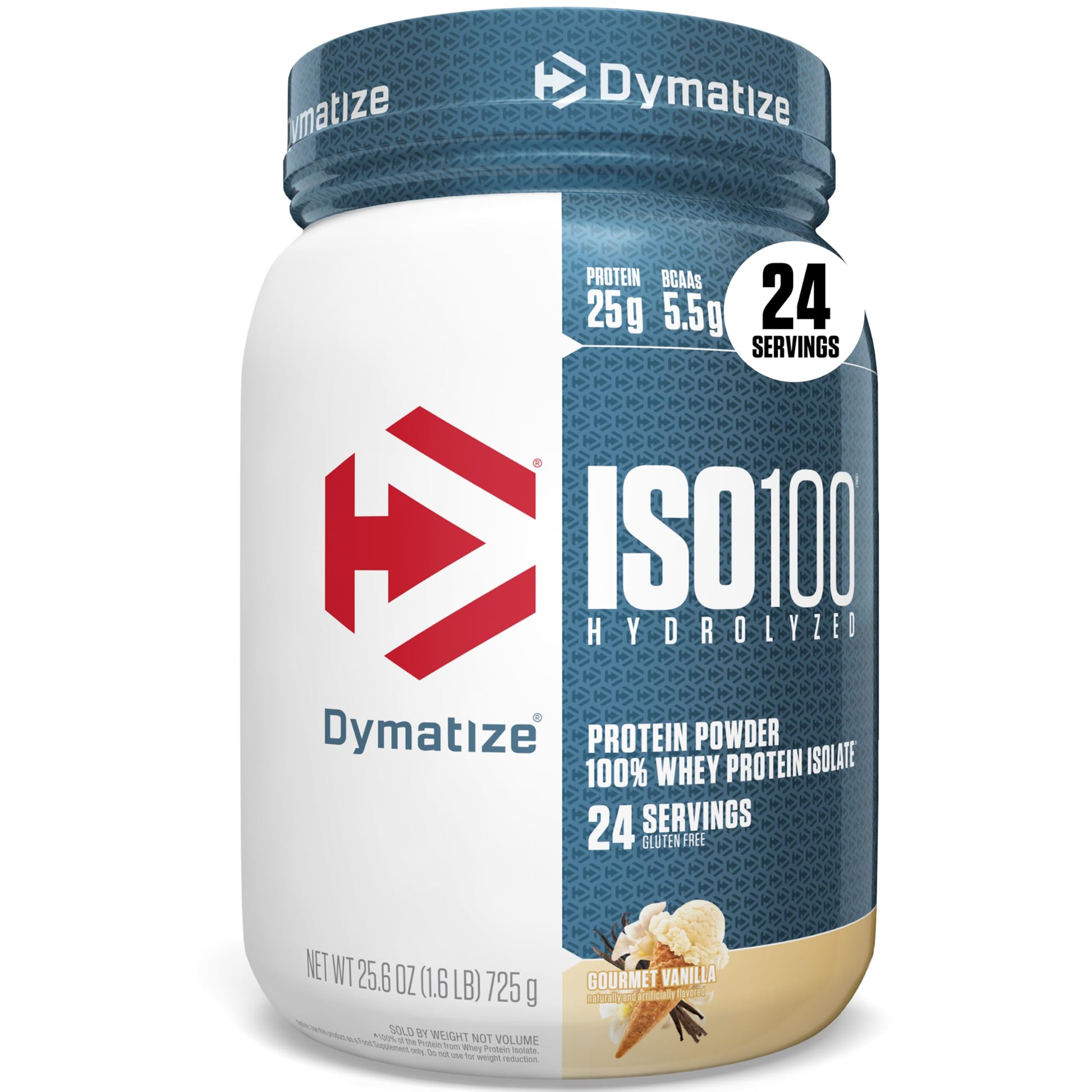 Buy now Dymatize ISO100 Whey Protein Powder Isolate, Gourmet Chocolate, 25g of Protein, 5 Pound, 5.5g BCAAs, Less Than 120 Cal., Gluten Free, 1g Fat, 1g Sugar, 2g Carb (71 Servings) Gourmet Vanilla 1.61 Pound (Pack of 1) at indiglob india