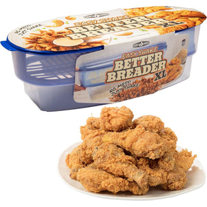 Cook's Choice XL Original Better Breader Batter Bowl- All-in-One Mess Free Breading Station Tool- Great for Parties - Pour in Seasoning, Add Meat or Vegetables of Choice, & Just Shake- Made in the USA