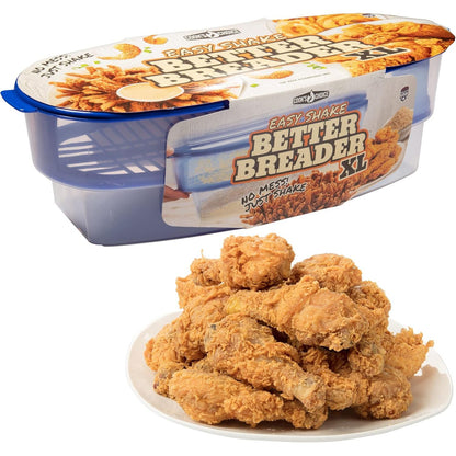Cook's Choice XL Original Better Breader Batter Bowl- All-in-One Mess Free Breading Station Tool- Great for Parties - Pour in Seasoning, Add Meat or Vegetables of Choice, & Just Shake- Made in the USA