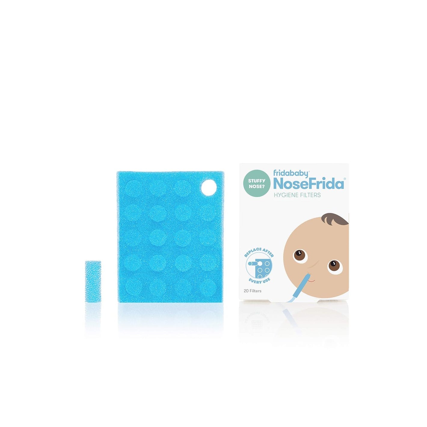 Frida Baby Nasal Aspirator Original 20 NoseFrida Filter Refills, Replacement Filters, Hygiene Filters for NoseFrida The Snotsucker, BPA Free, Latex Free