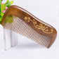 Breezelike Sandalwood Hair Comb - No Static Handmade Wooden Fine Tooth Detangling Comb with Golden Painted Flower