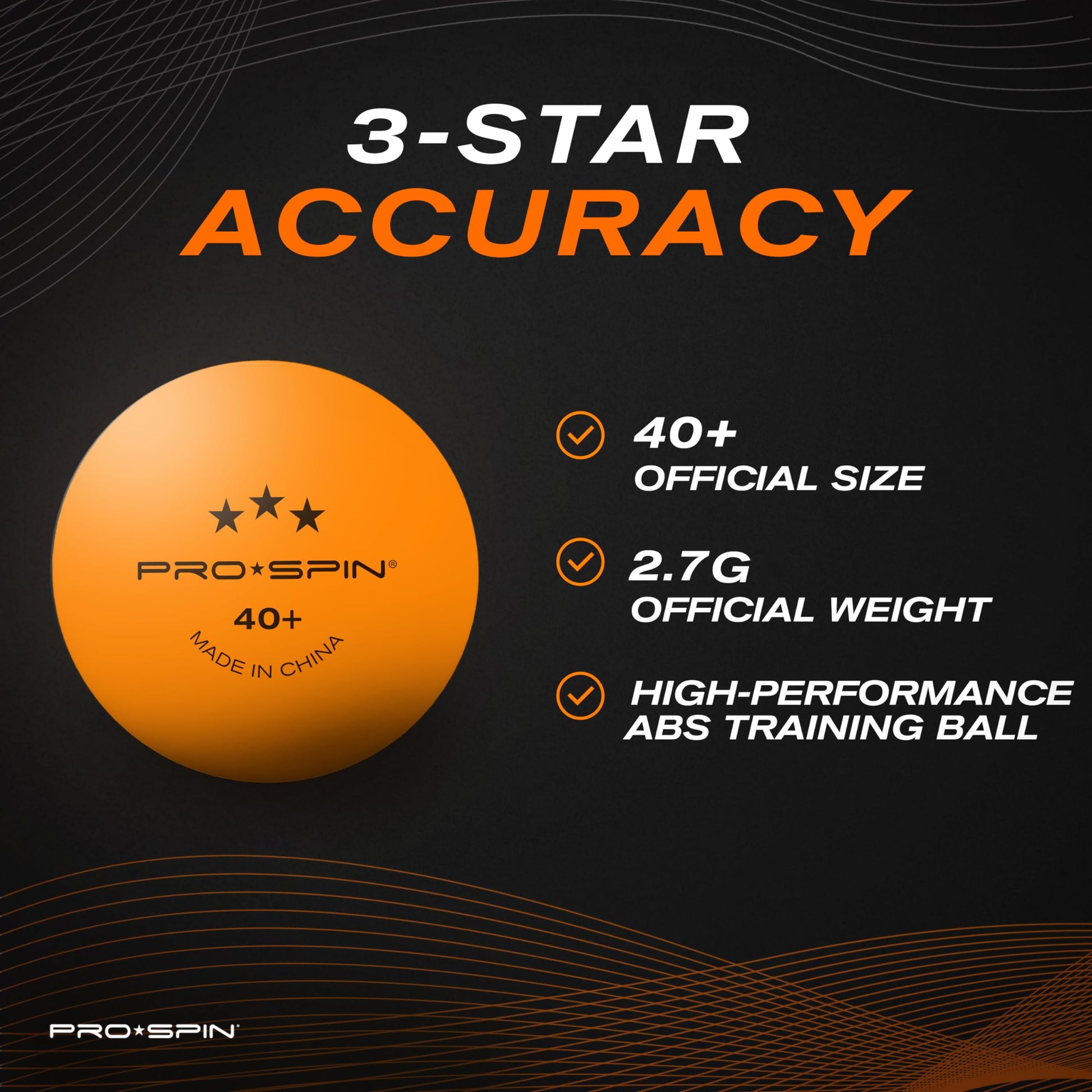 Buy now PRO-SPIN Ping Pong Balls - 3-Star Premium Orange Table Tennis Balls | High-Performance 40+ ABS Professional Quality | Ultimate Durability for Indoor & Outdoor Ping Pong Tables at indiglob india