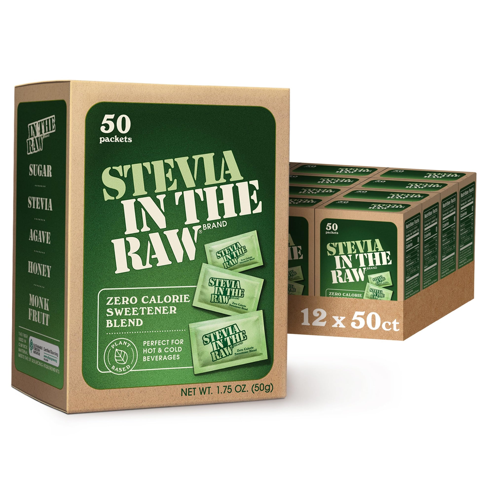 Buy now Stevia In The Raw Stevia Sweetener Packets, 50 Ct, Zero Calorie Stevia Sugar Substitute Packets, No Erythritol or Artificial Flavors, Vegan, Gluten Free, Kosher, Low Glycemic Index at indiglob india