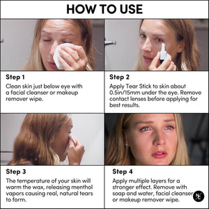 Narrative Cosmetics Tear Stick, Menthol-Infused Wax for Natural Tears on Cue, Professional SFX Makeup for Film, Theatre, TV, Acting