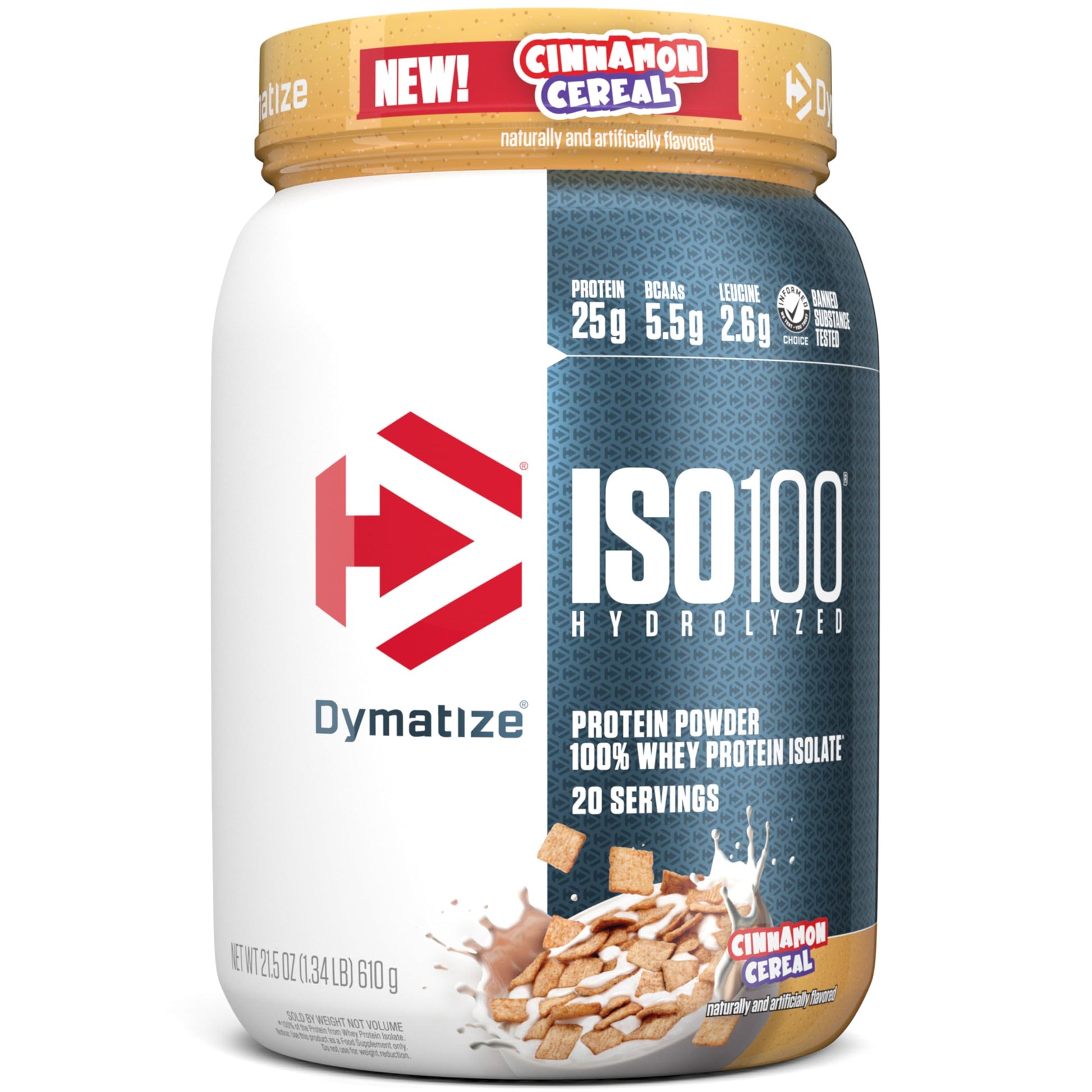 Buy now Dymatize ISO100 Whey Protein Powder Isolate, Gourmet Chocolate, 25g of Protein, 5 Pound, 5.5g BCAAs, Less Than 120 Cal., Gluten Free, 1g Fat, 1g Sugar, 2g Carb (71 Servings) Cinnamon Cereal 1.34 Pound (Pack of 1) at indiglob india