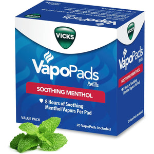 Vicks VapoPads Original Menthol Scent - Vapor Pads Refill for Vicks Humidifiers and Steam Inhalers, Scent Pads for Congestion and Cough Relief, 20-Pack, Box Color May Vary