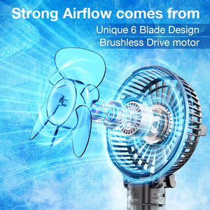 VersionTECH. Portable Handheld Fan, Powerful+Durable+4000mAh+180° Foldable, Mini Table Fans with USB Rechargeable Battery Operated Cooling Accessories for Personal Use, Travel, Office Black