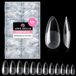 Buy now UNA GELLA Almond Gel Nail Tips, 504PCS Pre Etched Clear Fake Nails Tips Medium Almond Shape - 12 Sizes Full Cover Soft Acrylic Press On Nail Extensions No C Curve Gift for Diy at Home at indiglob india
