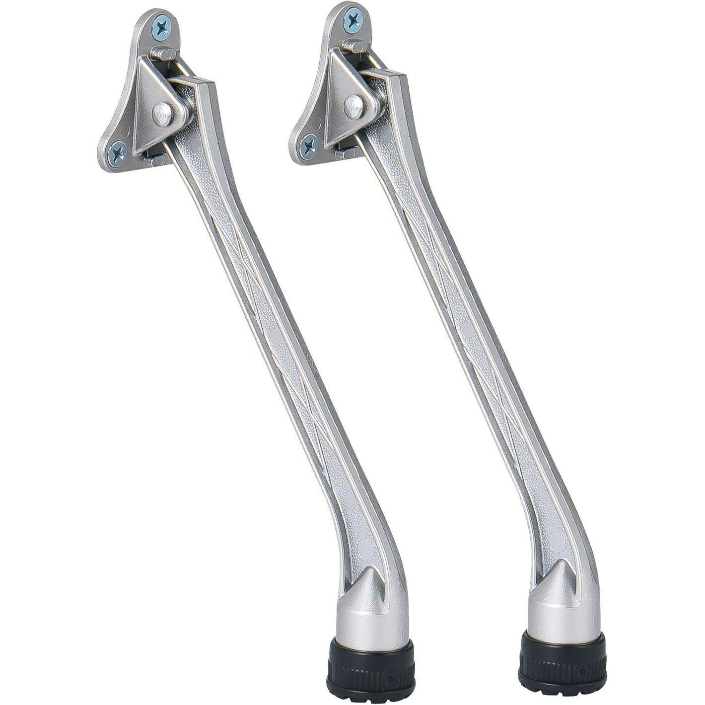 HOME&I Kickdown Door Stopper,7-Inch Door Holder Kick Door Kickstand Rubber Foot (Satin Nickel, 7 Inch x 2 Pack)