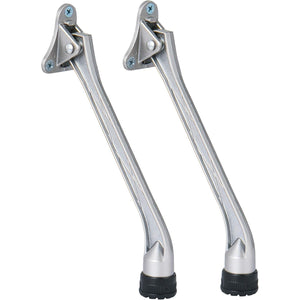 HOME&I Kickdown Door Stopper,7-Inch Door Holder Kick Door Kickstand Rubber Foot (Satin Nickel, 7 Inch x 2 Pack)