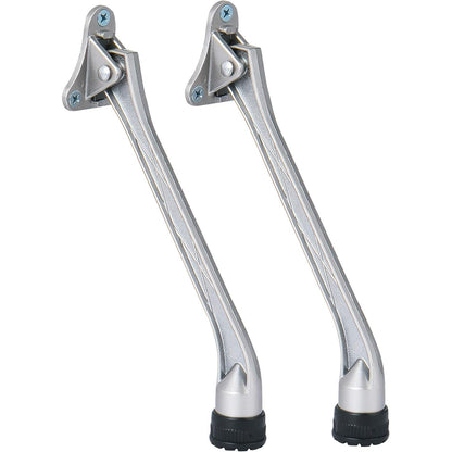 HOME&I Kickdown Door Stopper,7-Inch Door Holder Kick Door Kickstand Rubber Foot (Satin Nickel, 7 Inch x 2 Pack)