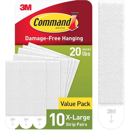Command 20 lb XL Heavyweight Picture Hanging Strips 10 Pairs (20 Command Strips), Damage-Free Hanging Picture Hangers, Heavy Duty Wall Hanger for Home Decor, White Adhesive - My Store