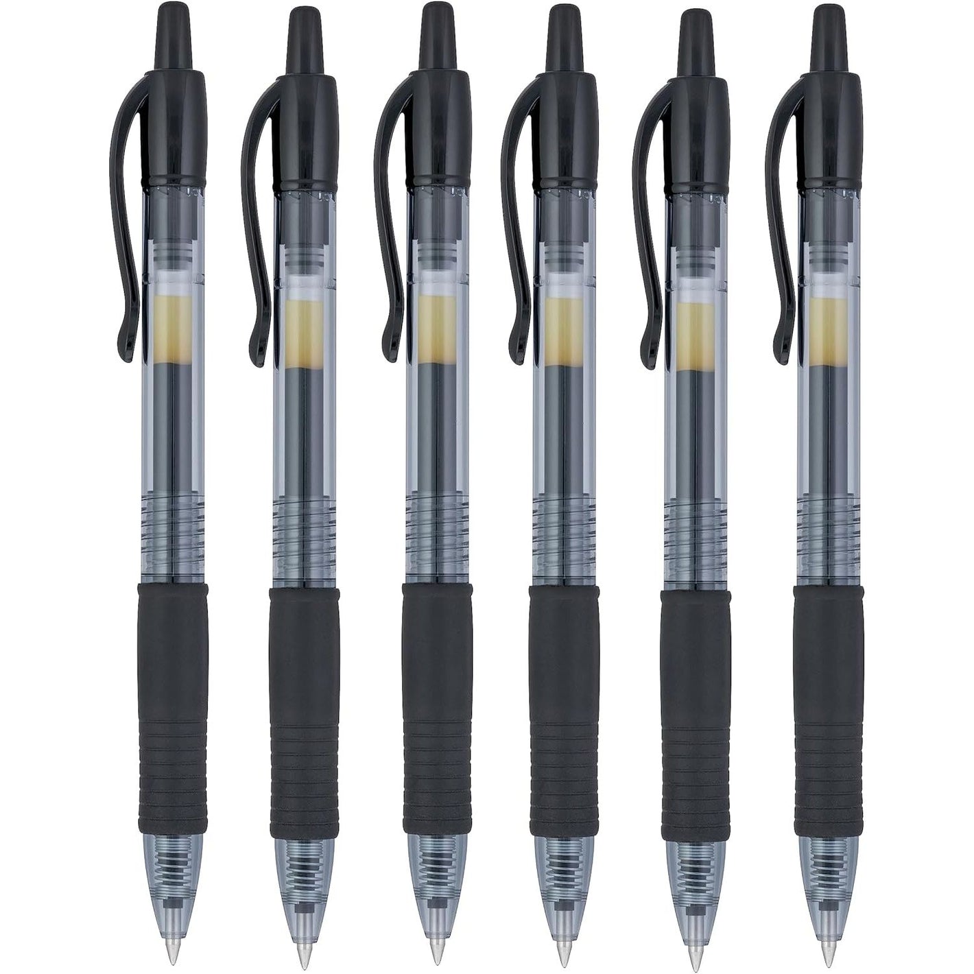 Pilot G2 07 Black Fine Retractable Gel Ink Pen Rollerball 0.7mm Nib Tip 0.39mm Line Width Refillable BL-G2-7 (6)